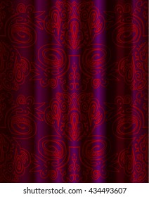 Royal pattern on the dark red curtains seamless pattern.