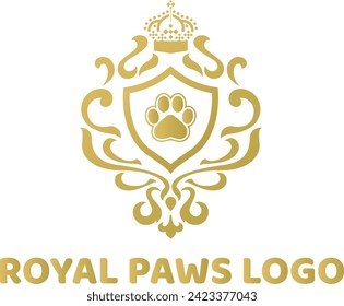 Royal paws vector logo design