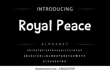 Royal Peace Funky colorful cartoon font type. Vector alphabet