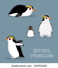 Royal Penguin Cartoon Vector Illustration