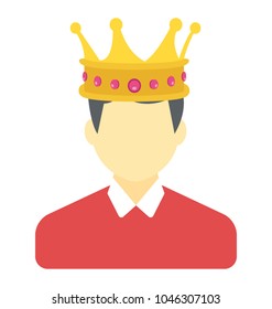 A royal person with jewel studded crown is king