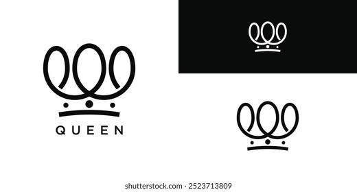 O design do logotipo da coroa da Princesa Real. Vetor Premium