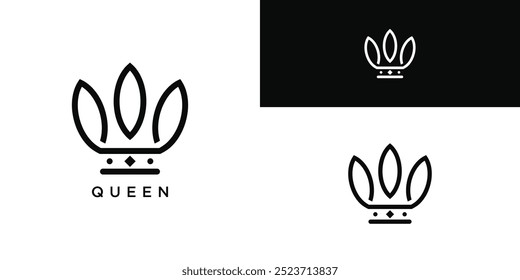 O design do logotipo da coroa da Princesa Real. Vetor Premium