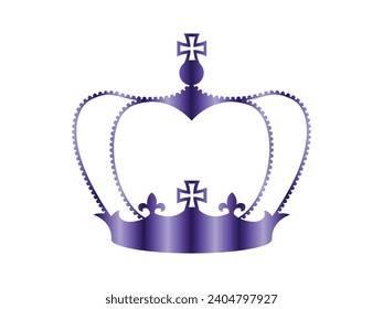Royal purple medieval prince crown vector illustration