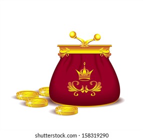 Royal purse with coins