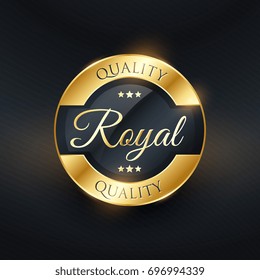 royal quality golden label design vector