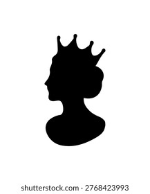 Royal queen bust silhouette icon