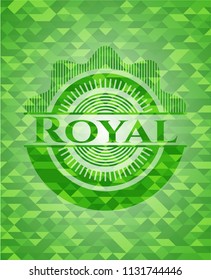 Royal realistic green emblem. Mosaic background