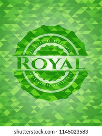 Royal realistic green emblem. Mosaic background