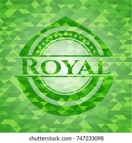 Royal realistic green mosaic emblem