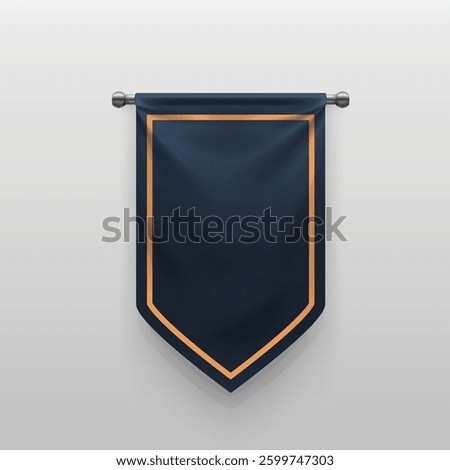 a royal realistic hanging flag rich blue