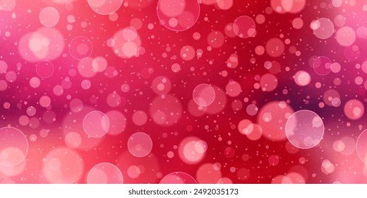 Royal red gradient seamless pattern with defocused bokeh texture. Raspberry sparkling wine with fancy overlayed cirle texture. Vector shiny wallpaper. Elegant bg