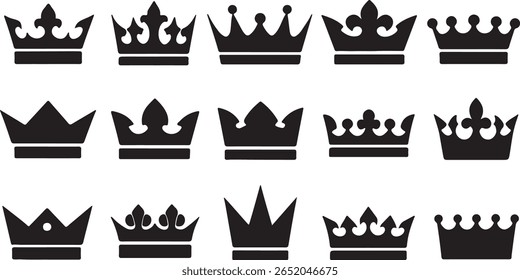 Símbolo real de emblemas de coroa ornamentados