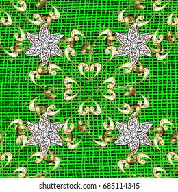 Royal retro background. Gold template. Floral classic texture. Design vintage for card, wallpaper, wrapping, textile. Pattern golden elements. Vector.