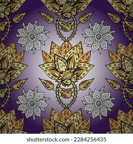Royal retro background. Pattern golden elements. Floral classic texture. Vector. Gold template. Design vintage for card, wallpaper, wrapping, textile.