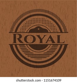 Royal retro wooden emblem