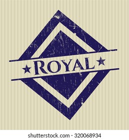 Royal rubber stamp with grunge texture