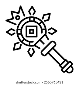Royal scepter icon in linear style 