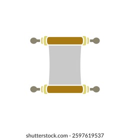 royal scroll icon, simple flat style, illustration, logo sign symbol pictogram template, for ui or ux isolated on white for mobile app, editable