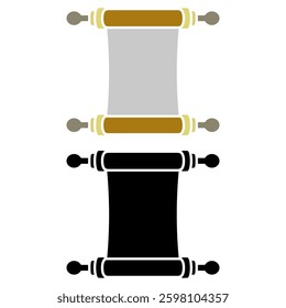 royal scroll icon, simple flat style, illustration, logo sign symbol pictogram template, for ui or ux isolated on white for mobile app, editable