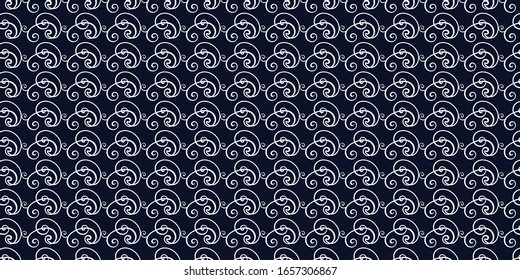 Color de fondo de adorno real, patrón clásico elegante, vectorial, blanco, color azul profundo 