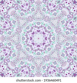 Royal seamless ornament with geometric elements structure. Ethnic celtic motif. Textile print. Small elements symmetry. Vector embroidery pattern.