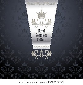 Royal seamless pattern with crown or Royal background