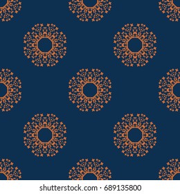 Royal Seamless Pattern of Flowers, Leaves and Lines. Elegant Vintage Template from Ornate Frames. Calligraphic Texture for Paper Wallpapers, Backgrounds, Notebooks and Brochures. 