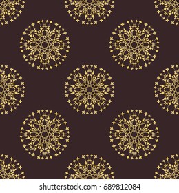 Royal Seamless Pattern of Flowers, Leaves and Lines. Elegant Vintage Template from Ornate Frames. Calligraphic Texture for Paper Wallpapers, Backgrounds, Notebooks and Brochures. 