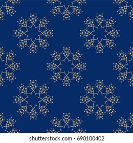 Royal Seamless Pattern of Flowers, Leaves and Lines. Elegant Vintage Template from Ornate Frames. Calligraphic Texture for Paper Wallpapers, Backgrounds, Notebooks and Brochures. 