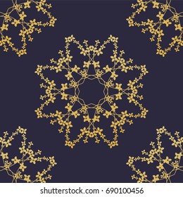 Royal Seamless Pattern of Flowers, Leaves and Lines. Elegant Vintage Template from Ornate Frames. Calligraphic Texture for Paper Wallpapers, Backgrounds, Notebooks and Brochures. 
