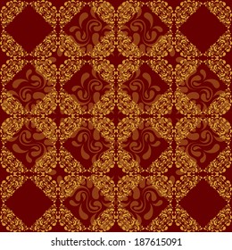 Royal seamless pattern with luxurious golden elements