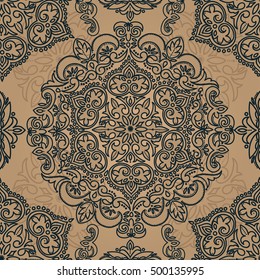 Royal seamless pattern in victorian style, old fashioned palette, vector illustration