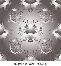 royal seamless repeat background design in gray and silver