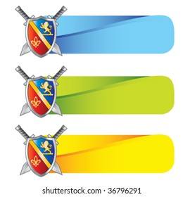 royal shield with crests on web banners