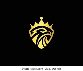 Icono de plantilla de vectores con el logotipo Royal Shield Eagle King.