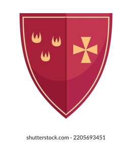Royal shield in flat style on white background vector illustration