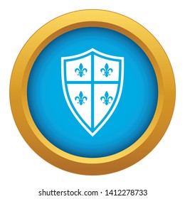 Royal shield icon blue vector isolated on white background for any design