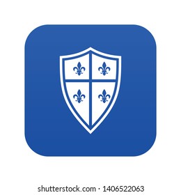 Royal shield icon digital blue for any design isolated on white vector illustration