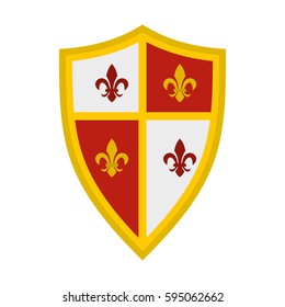 Royal shield icon isolated on white background vector illustration