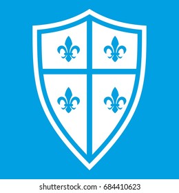 Royal shield icon white