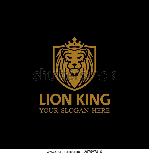 Royal Shield Lion King Crown Vector Stock Vector (Royalty Free) 1267597810