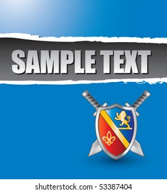Royal-Schild und Schwerter-blauer Rippbanner