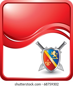 Royal-Schild und schwerter roter Hintergrund
