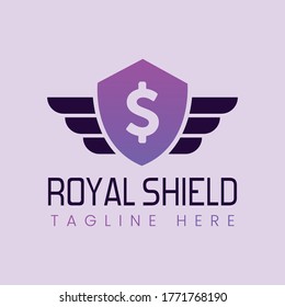 Royal shield vector logo design template