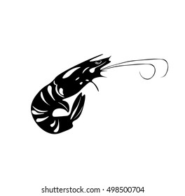 Royal Shrimp. Sushi. Japanese food. isolated on White Vector Illustration