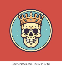 Royal Skull Logo Design Combine elements of power and rebellion with a hand drawn illustration of a skull wearing a crown, making a statement for your brand