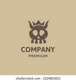 Royal skull logo icon design template flat vector