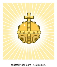 Royal Sovereigns Golden Orb on Gold Glowing Background