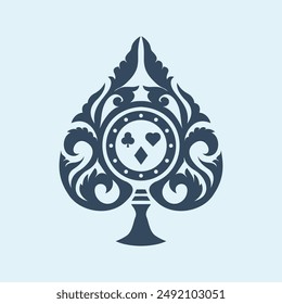 Royal Spade Casino Icon Vector